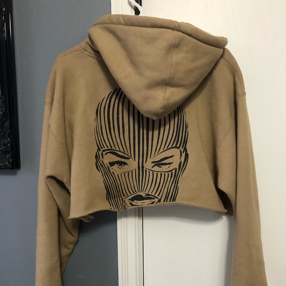 Badwood ski mask cropped hoodie